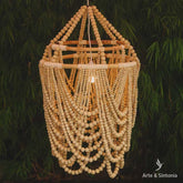 luminaria pendente bolas contas madeira boho bali indonesia lustre pendente iluminacao iluminarias home decoration bungalow artesintonia 1