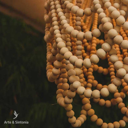 luminaria pendente bolas contas madeira boho bali indonesia lustre pendente iluminacao iluminarias home decoration bungalow artesintonia 5