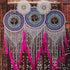 filtro dos sonhos triplo dream catcher penas macrame decorativo decoracao home decor artesanal artesanato bali balines indonesia cores colors purple white pink blue artesintonia 1 