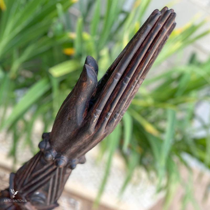 hand carved hands incense holder incensario madeira entalhada