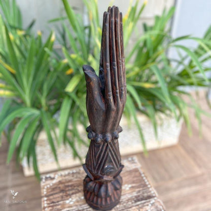 balinese wood incense holder hand sculpture indonesia incensario
