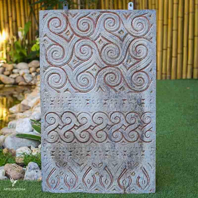 painel decorativo wooden panel gallery wall art waves hand carved