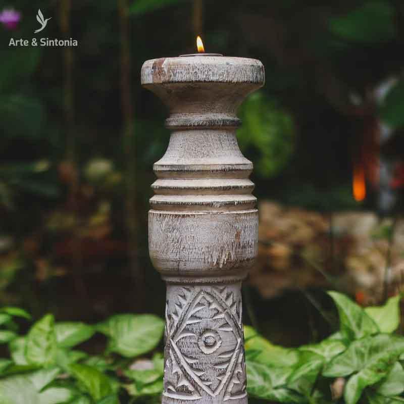 castical porta velas etnicos timor tribal entalhado patina objetos decorativos etnicos decoracao balinesa indonesia artesintonia carved wooden 2