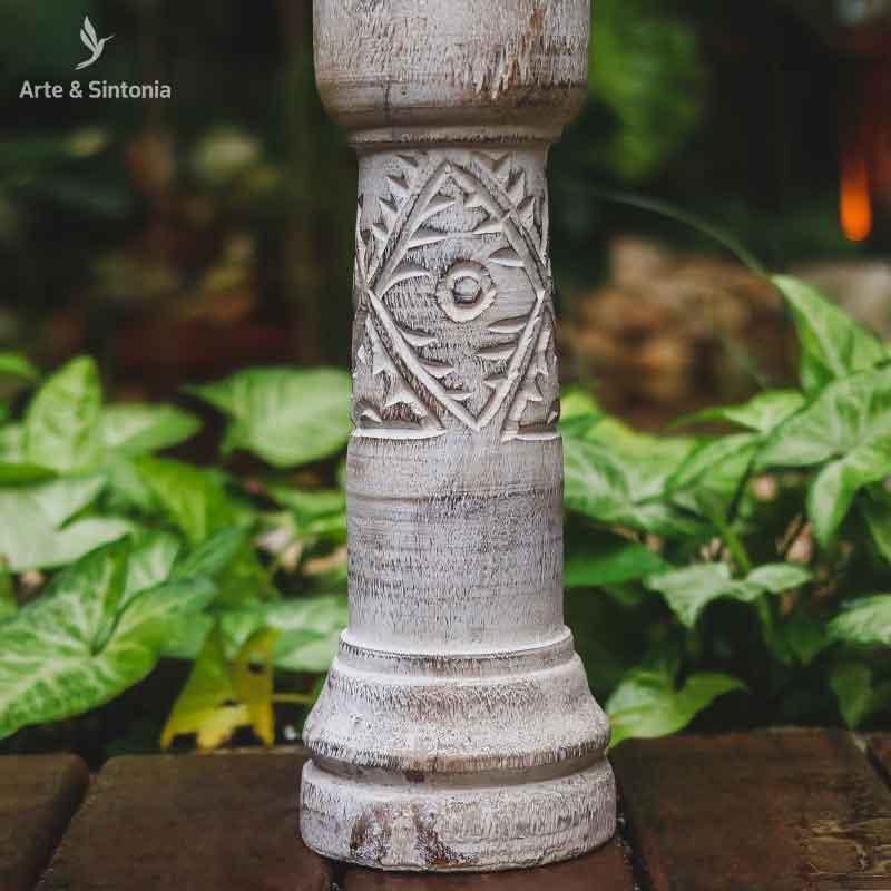 castical porta velas etnicos timor tribal entalhado patina objetos decorativos etnicos decoracao balinesa indonesia artesintonia carved wooden 4