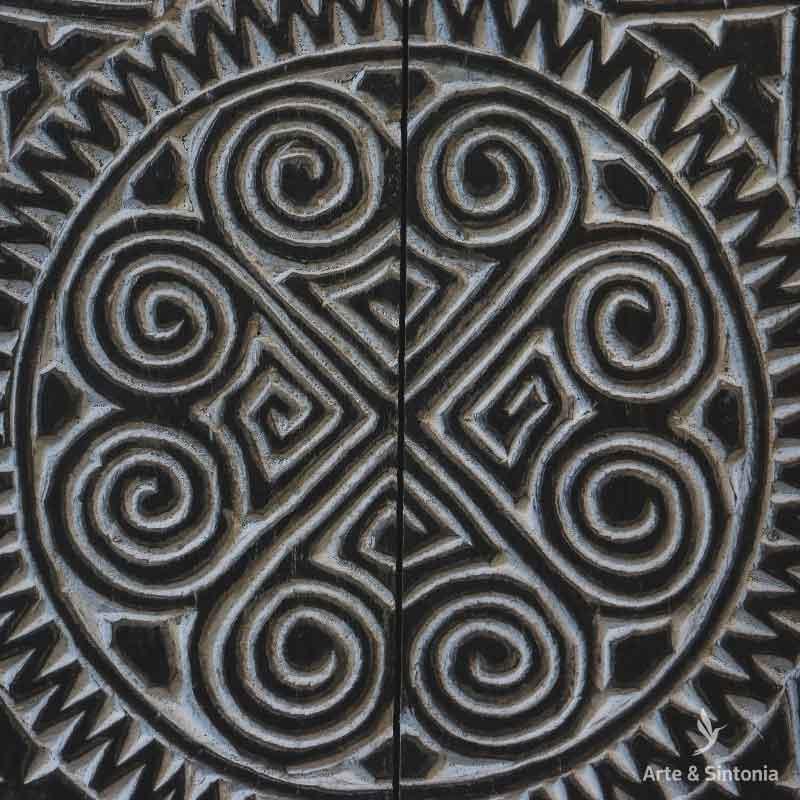 painel decorativo quadrada timor escura artesanal artesanato bali indonesia home decor decoracao parede artesintonia wall decoration tribal etnicos ethnic entalhado carved 4