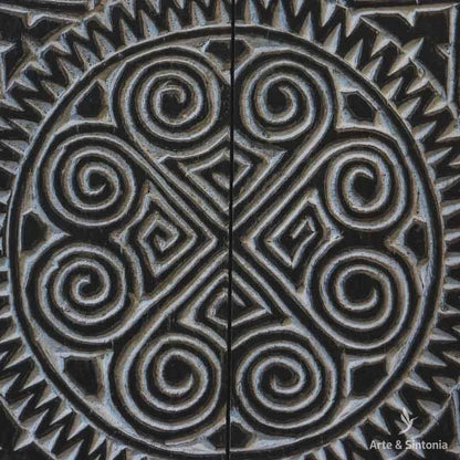 painel decorativo quadrada timor escura artesanal artesanato bali indonesia home decor decoracao parede artesintonia wall decoration tribal etnicos ethnic entalhado carved 4