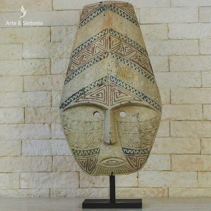 mascara decorativa timor escura desenho artistico artesanal bali indonesia artesintonia madeira entalhada etnicos etnicas objetos decorativos artesintonia 1