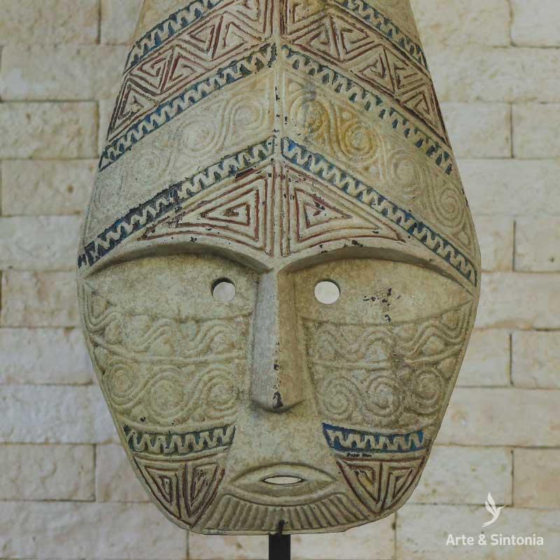 mascara decorativa timor escura desenho artistico artesanal bali indonesia artesintonia madeira entalhada etnicos etnicas objetos decorativos artesintonia 5