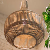 luminaria rattan lustre pendente decoracao casa living room home fibras naturais asiatica indonesia bali artesanal handmade artesintonia 3