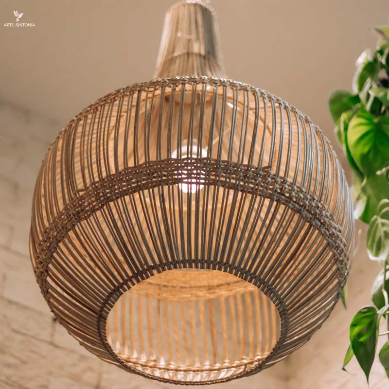 luminaria rattan lustre pendente decoracao casa living room home fibras naturais asiatica indonesia bali artesanal handmade artesintonia 3