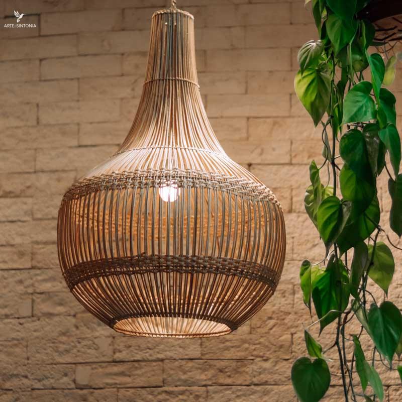 luminaria rattan lustre pendente decoracao casa living room home fibras naturais asiatica indonesia bali artesanal handmade artesintonia 2