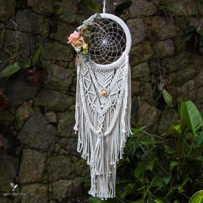 filtro sonhos dreamcatcher apanhadores decoracao paredes boho decor casa design interiores decoracoes macrame branco nude artesanatos brasleiros artesintonia 4