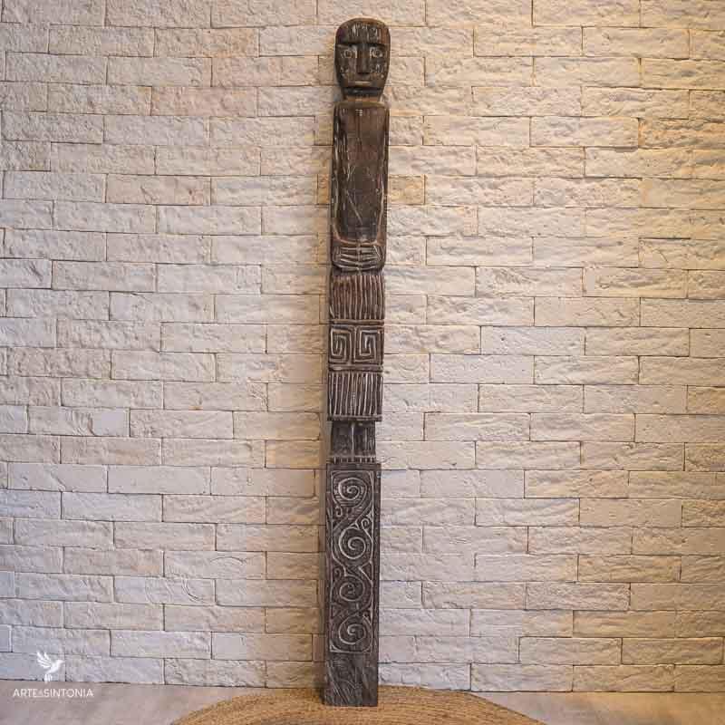 timor island totem sculpture wooden art decoracao estilo etnico indonesia