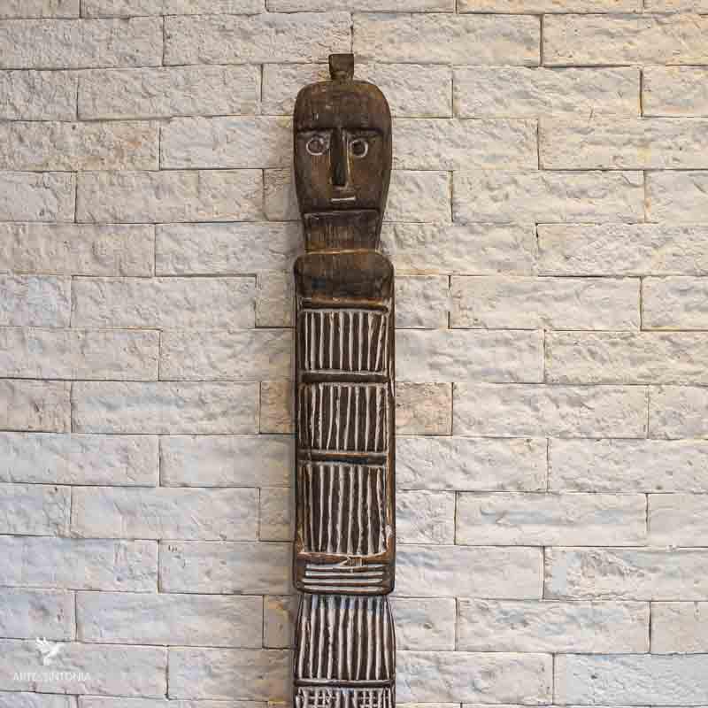 timor island totem sculpture wooden art decoracao rustica madeira natural estilo etnico