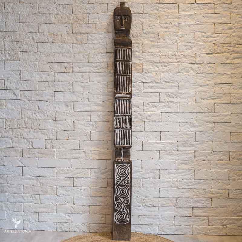 east timor leste wooden hand carving totem ancestor sculpture decorative art indonesia