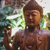 GL 16 19 escultura buda buddha sentado entalhado madeira suar com base home decor decoracao zen budista arte bali indonesia artesintonia 1