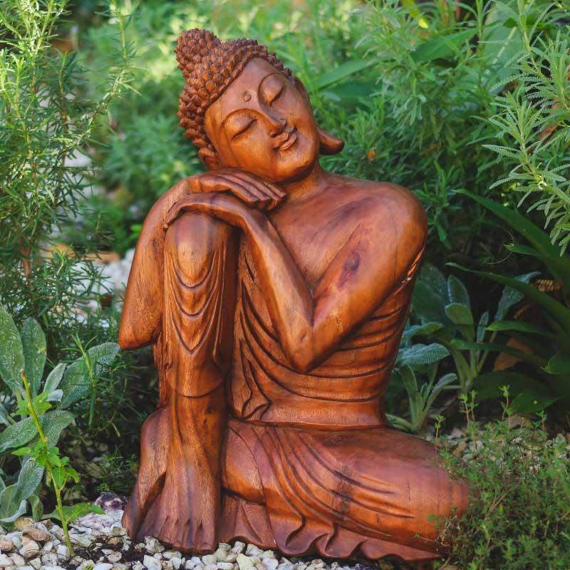 escultura decorativa buda zen relax entalhado madeira suar bali indonesia artesintonia 4