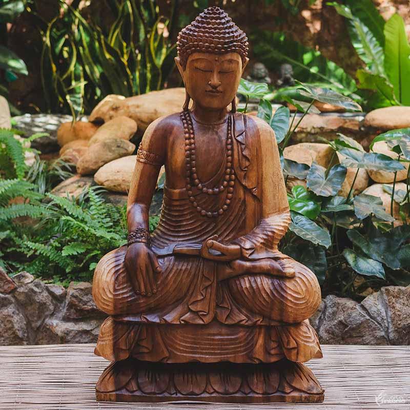 GL17 19 escultura buddha buda 80cm madeira suar divindades arte bali indonesia home decor zen artesintonia 1