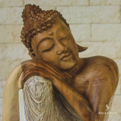 buda decoracao escultura madeira carving wood artesintonia buddha home decoration zen decoracoes balinesas divindades budismo budista patina 7