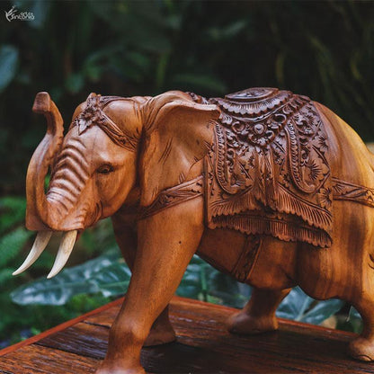 GL29 escultura madeira elefante madeira suar artesanal entralhado artesanato indonesia bali animais decorativos artesintonia 4