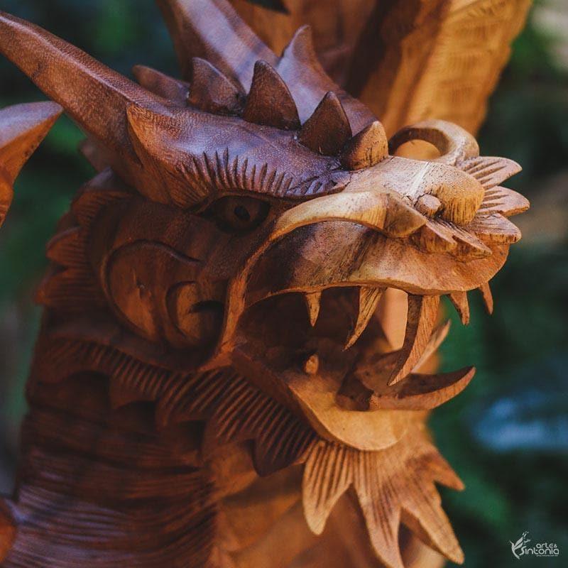 GL34 19 escultura dragao madeira animais decorativos home decor bali arte indonesia artesintonia 5