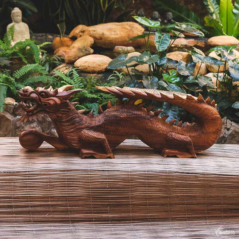 GL35 19 dragao decorativo madeira suar entalhado artesanal arte bali indonesia home decor decoracao artesintonia 1
