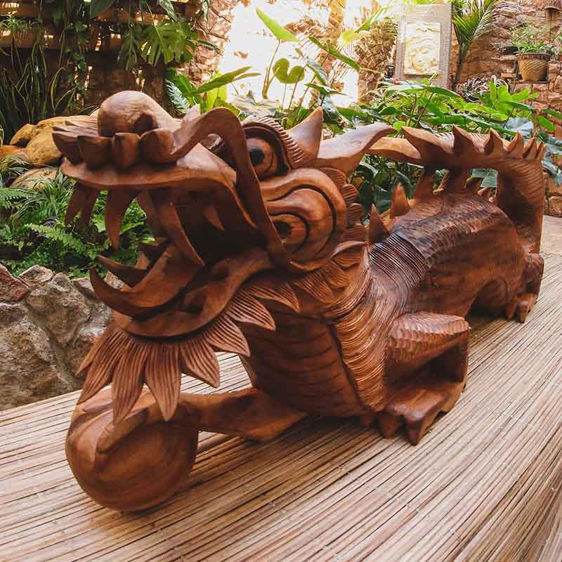 GL35 19 dragao decorativo madeira suar entalhado artesanal arte bali indonesia home decor decoracao artesintonia 9