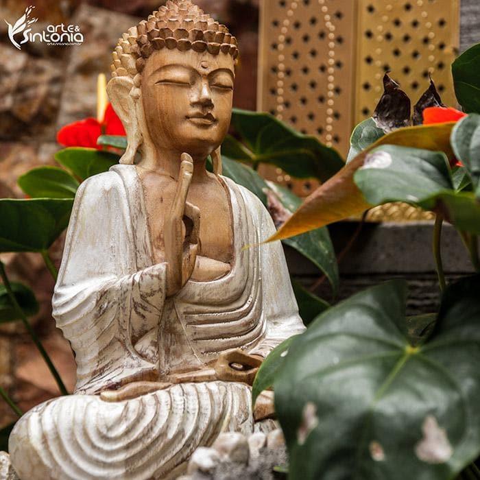 GL35 escultura estatua buddha buda decoracao artesintonia madeira indonesia bali patina 1