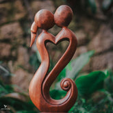 escultura madeira suar wood coracao couple love amor home decor abstract bali indonesia artesanatos artesintonia 2
