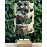 mascara balinesa abstrata hibiscus madeira decoraca balinesa artesintonia entalhada wood carving 1