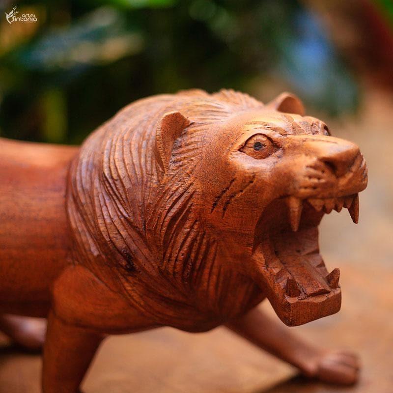 GL44 escultura leao entalhada madeira suar realista bali decor indonesia artesintonia handmade handicraft 7