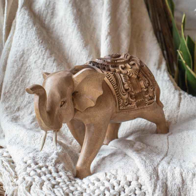 escultura elefante entalhado madeira decoracao balinesa indonesia artesintonia madeira suar wood carving 10