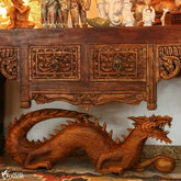 escultura dragao decorativo entalhado madeira suar realista bali indonesia artesintonia 3