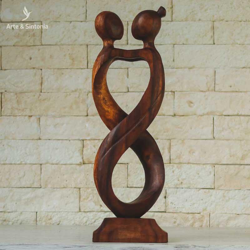 escultura abstrata infinito entalhado madeira suar decor bali indonesia artesintonia 8