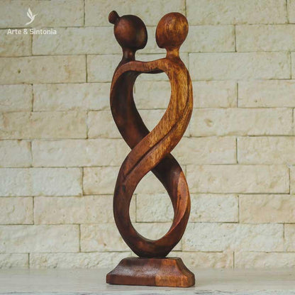 escultura abstrata infinito entalhado madeira suar decor bali indonesia artesintonia 2