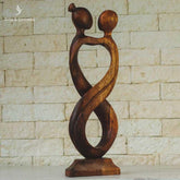escultura abstrata infinito entalhado madeira suar decor bali indonesia artesintonia 1