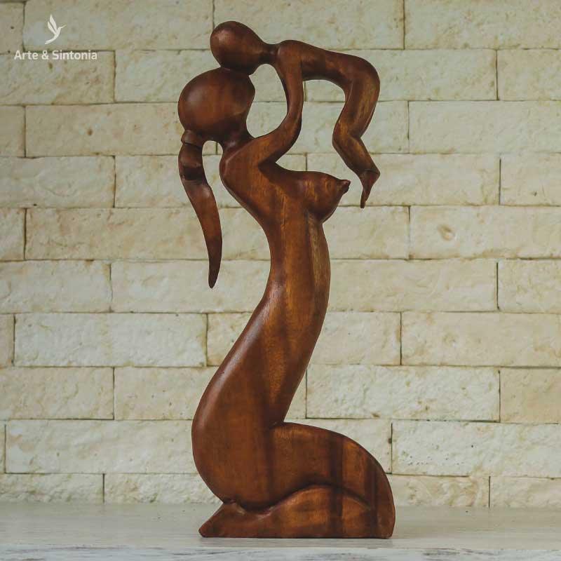 escultura amor mae filho maternal 50cm home decor decorativa decoracao balinesa bali indonesia artesanal artesanato artesintonia 1