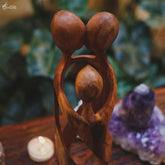 GL68 19 escultura abstrata familia 30cm madeira suar artesanato arte home decor decoracao artesintonia 3