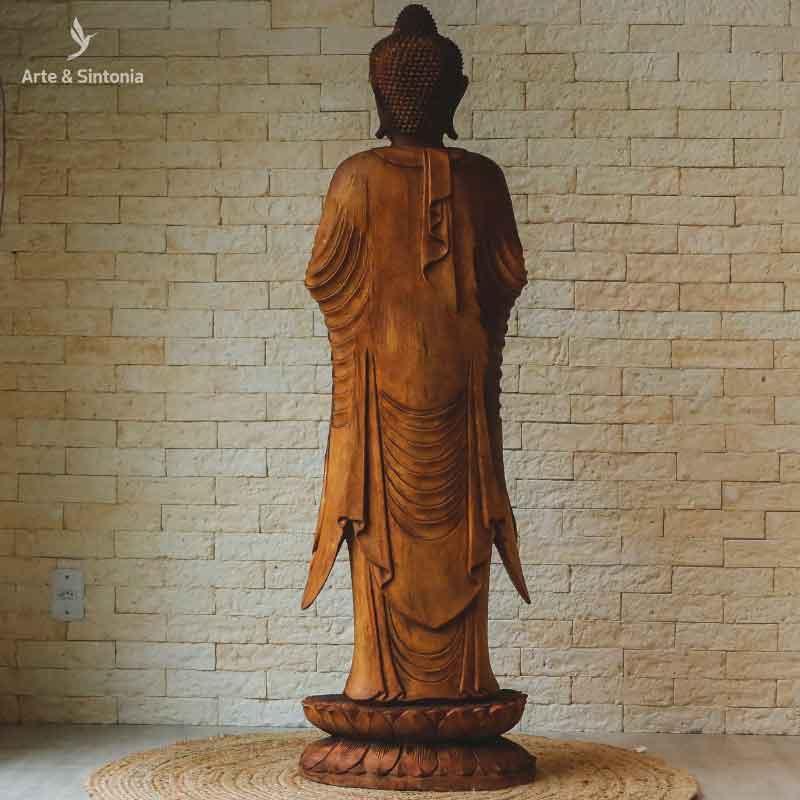 escultura buddha buda em pe madeira decorativo decoracao artesanal artesanato bali indonesia home decor decoracao zen budista budismo artesintonia grande 150cm 9