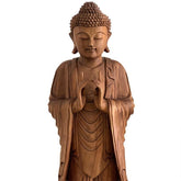 GL89 19 escultura madeira em pe orando artesanal arte bali indonesia home decor decoracao zen artesintonia 3