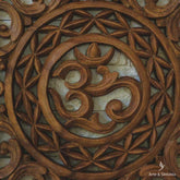 mandala om ohm decorativa decoracao objetos artesanais madeira suar artesanatos balineses decoracoes rusticas entalhadas artesintonia 40cm 2