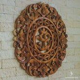 mandala om ohm decorativa decoracao objetos artesanais madeira suar artesanatos balineses decoracoes rusticas entalhadas artesintonia 60cm 3