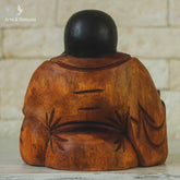 escultura buddha buda happy feliz gordo madeira divindades hindu hinduismo artesanal artesanato bali indonesia artesintonia 3