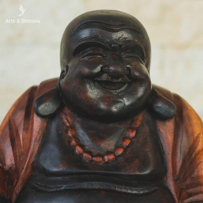 escultura buddha buda happy feliz gordo madeira divindades hindu hinduismo artesanal artesanato bali indonesia artesintonia 4