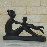escultura abstrata escura amor materno mae filho artesintonia home decoration decoracao casa handycraft balinese madeira entalhada escura 2