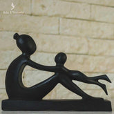escultura abstrata escura amor materno mae filho artesintonia home decoration decoracao casa handycraft balinese madeira entalhada escura 3