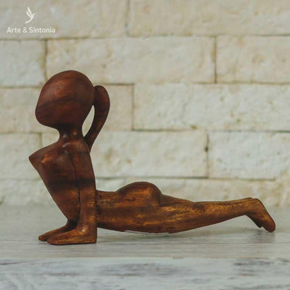 scultura madeira posicao mulher woman yoga abstrata home decor decoracao balinesa bali indonesia artesanal artesanato artesintonia yogini