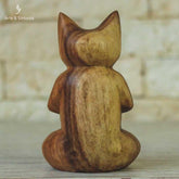 escultura madeira urso meditando animais decorativos abstrata home decor decoracao balinesa bali indonesia artesintonia gato namaste wood cat carved 8