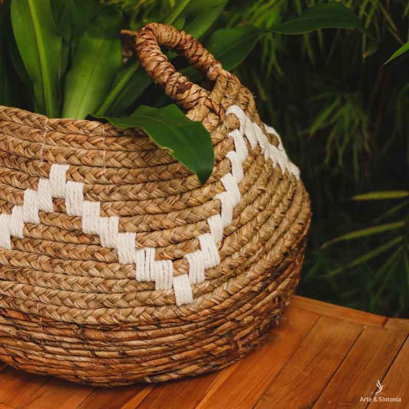 Cesta de Fibra Natural Boho - Arte &amp; Sintonia Bali, bali 2020, bali 22, bali2021, boho, Cestaria, Decor Home, fibras, lancamentos, Outros Home, variacao