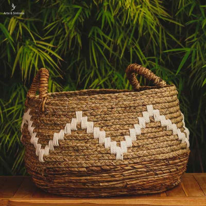 Cesta de Fibra Natural Boho - Arte &amp; Sintonia Bali, bali 2020, bali 22, bali2021, boho, Cestaria, Decor Home, fibras, lancamentos, Outros Home, variacao